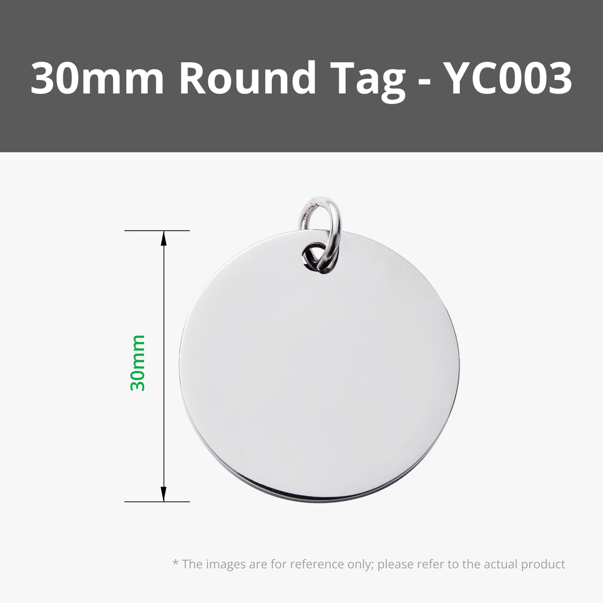 YC003 - Large Round Stainless Steel Tag (5PCS)