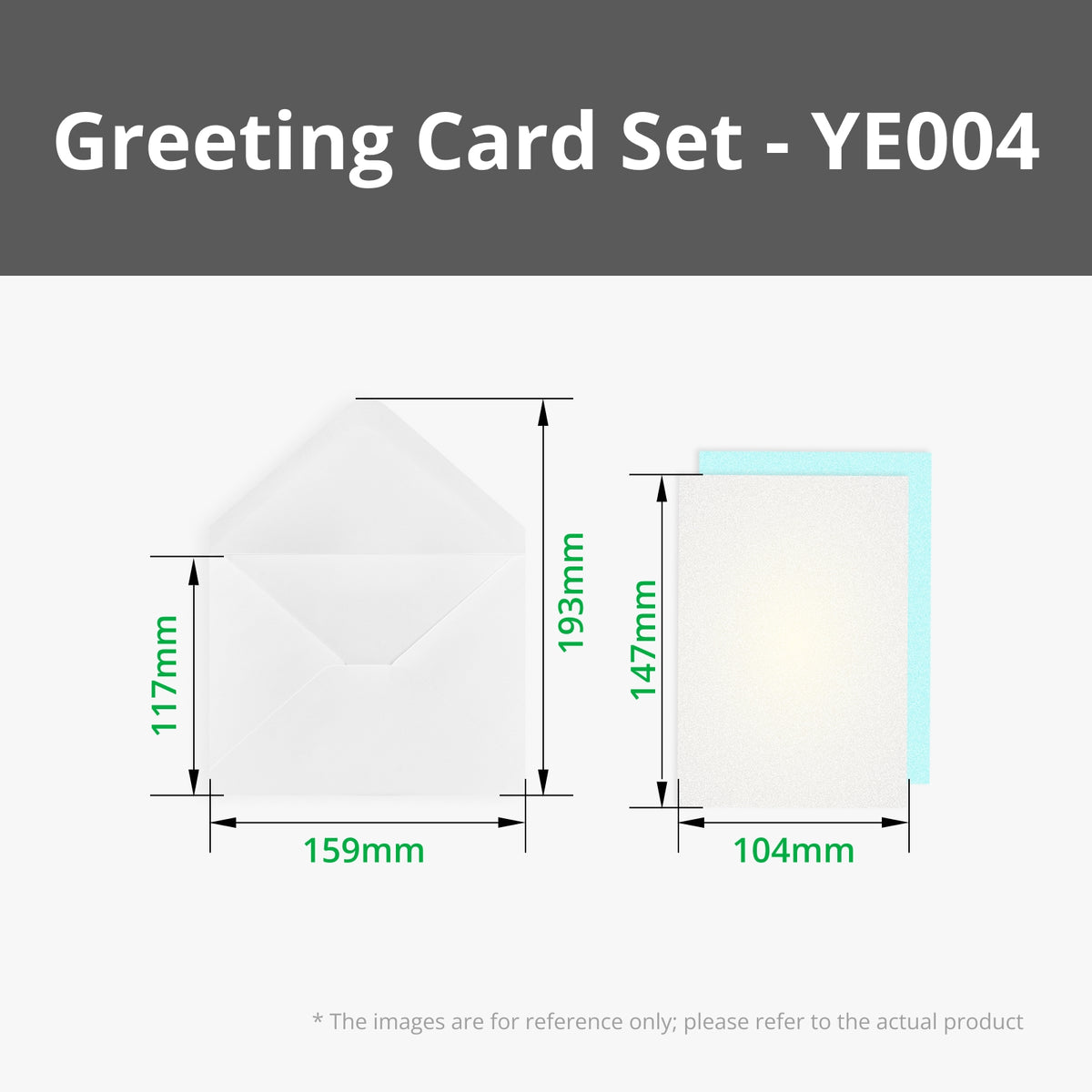 YE004 - Pearlescent White Greeting Card Set (2 pieces)