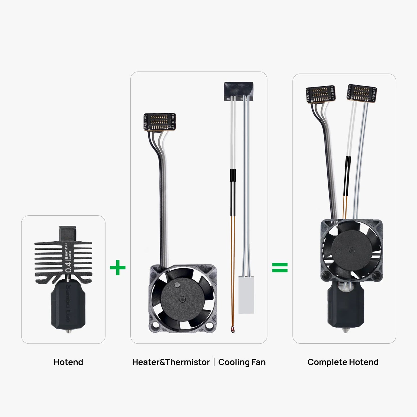 FAH004-P - Complete HotEnd Assembly with Stainless Steel .2mm Nozzle (P1P/P1S)