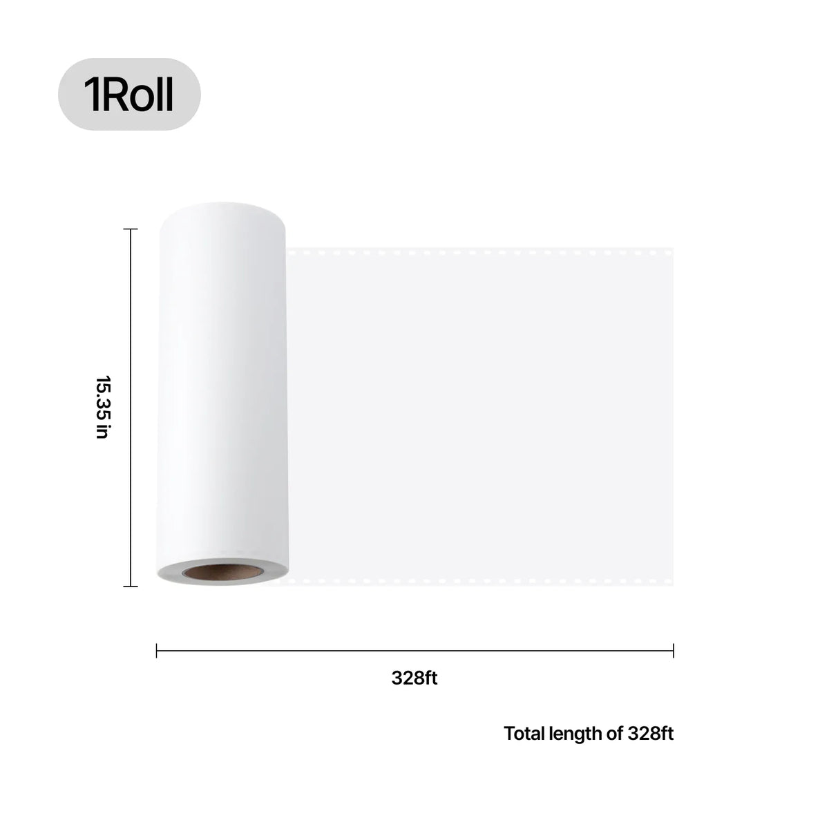 xTool Apparel Printer DTF Film Roll (100m) – Roll dimensions