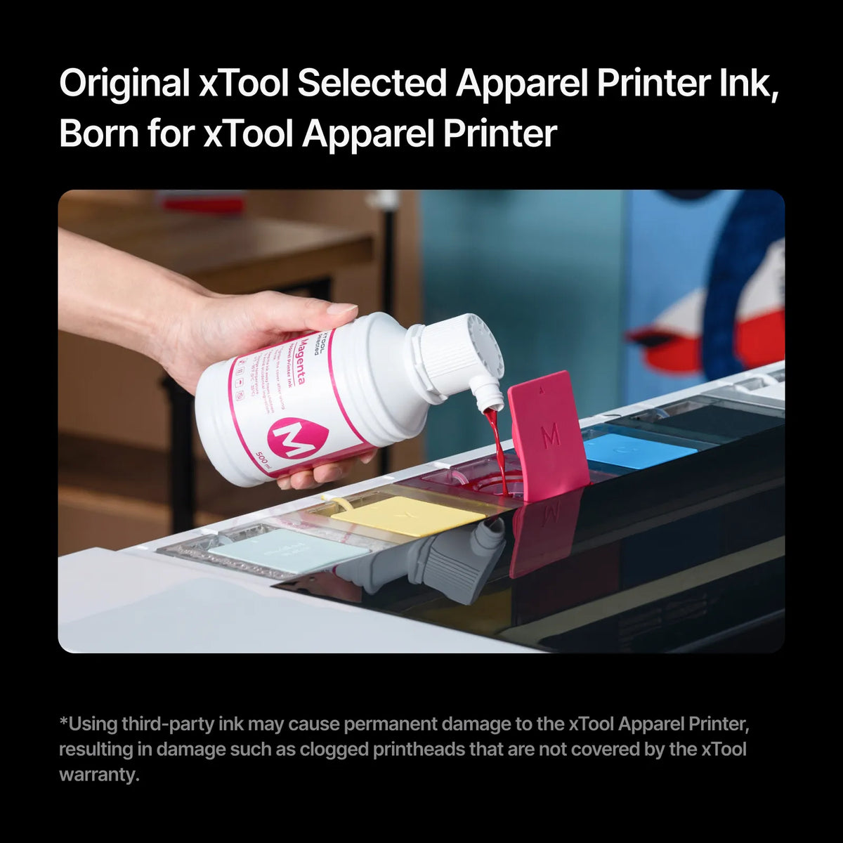 xTool Apparel Printer Ink (500ml) – Original ink refill