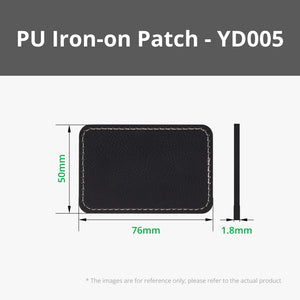 Rectangular PU Iron-on Patch - Black to Silver (10 pieces)