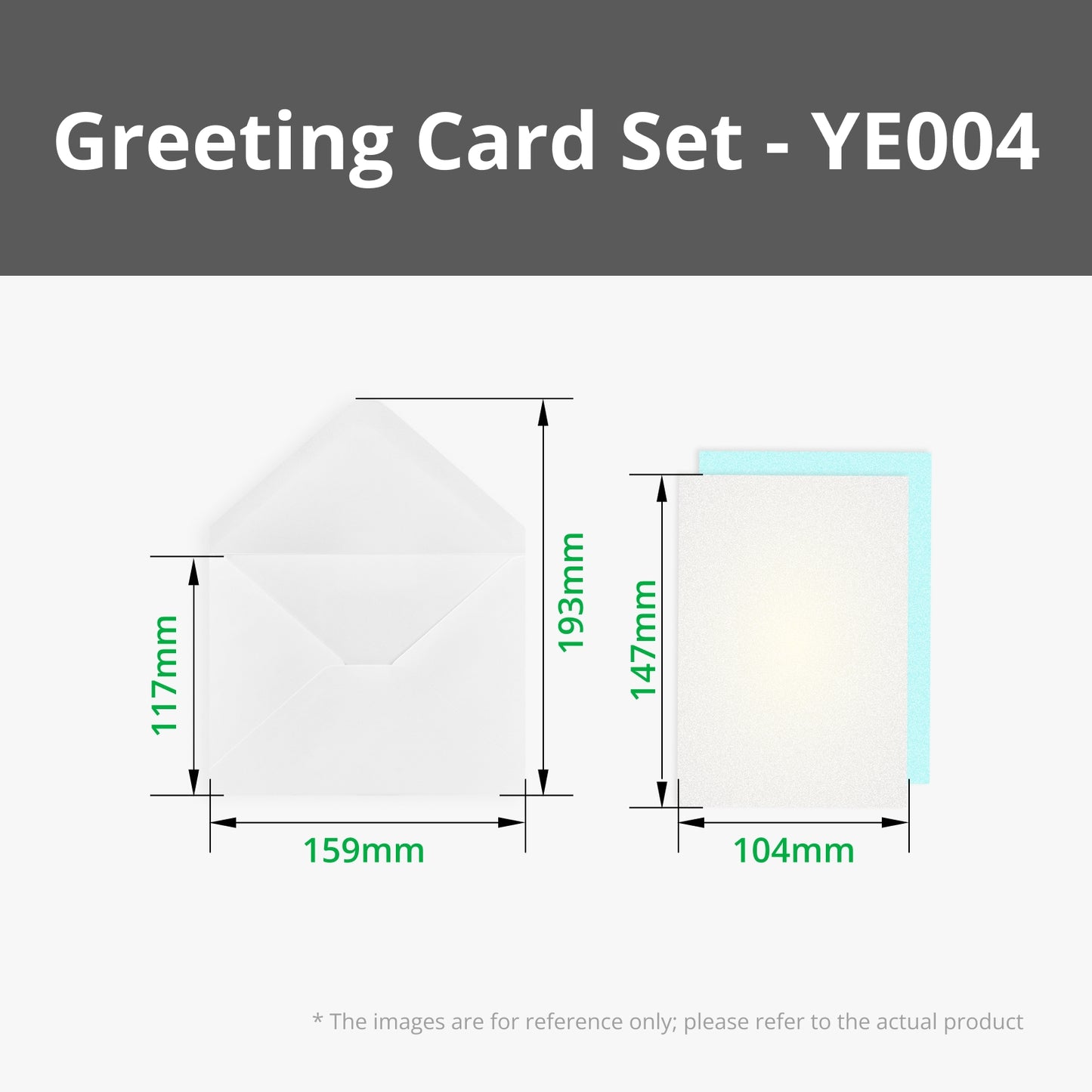 YE004 - Pearlescent White Greeting Card Set (2 pieces)