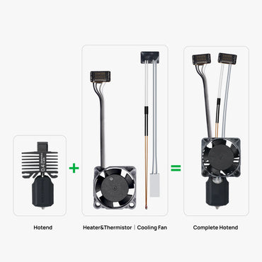FAH001-P - Complete HotEnd Assembly with Hardened Steel .4mm Nozzle (P1P/P1S)