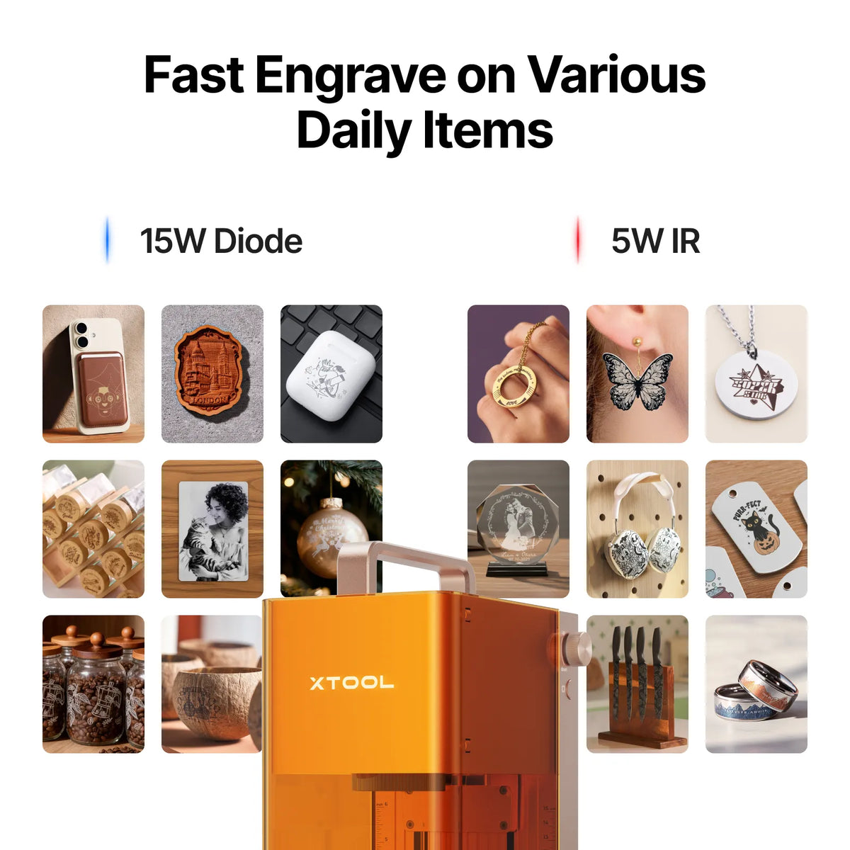 xTool F2 - 5W IR & 15W Diode Portable Dual Laser Engraver