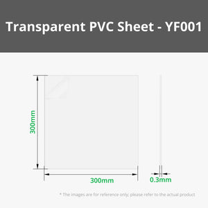 YF001 - 0.3mm Transparent PVC Sheet (5 pieces)