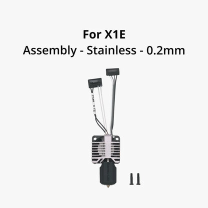 FAH016 - Complete HotEnd Assembly with .2mm Stainless Steel Nozzle (X1E)