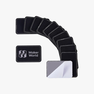 Rectangular PU Iron-on Patch - Black to Silver (10 pieces)